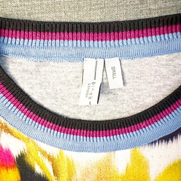 Anthropologie Bl-nk London Pullover Blouse S Pink Contrast Eyelet Puff Sleeve - Picture 13 of 13